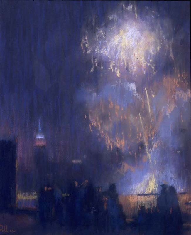 Joseph Peller, Fireworks, undated. Pastel on paper, 20 x 16 in.
